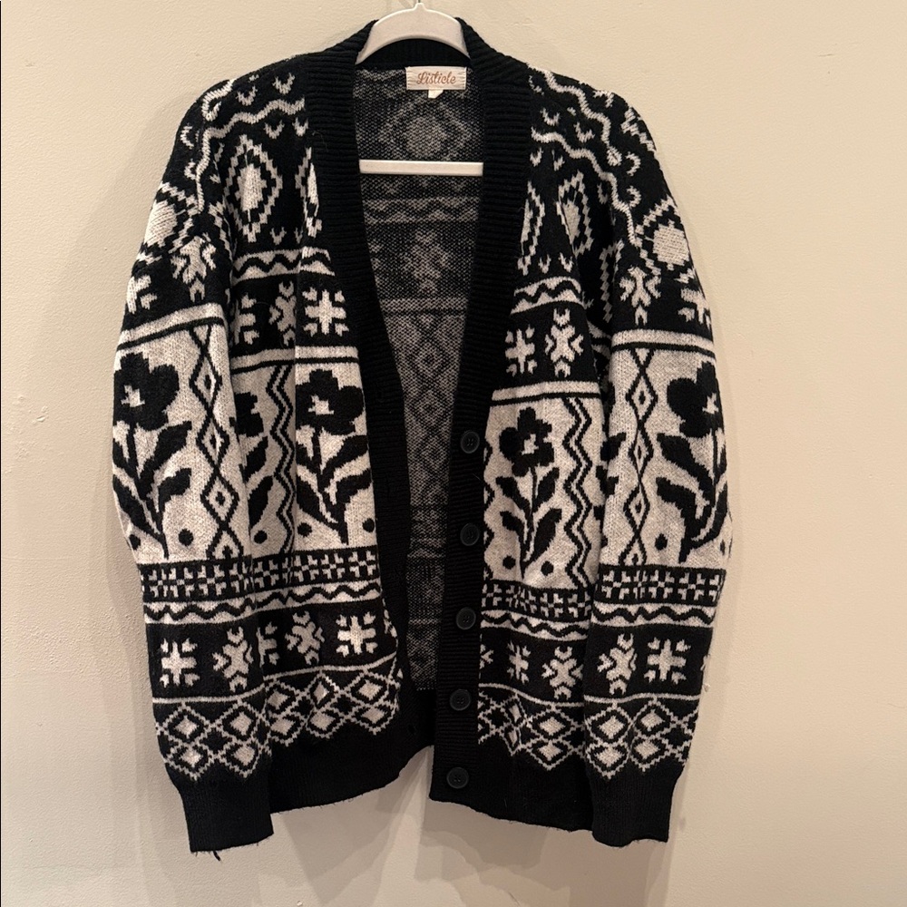 Listicle Monochrome Knit Cardigan